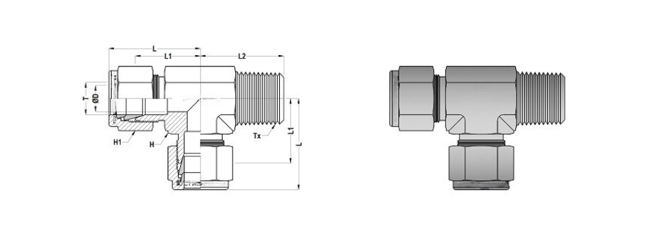 Pipe Gauge 90° Syphon Main View