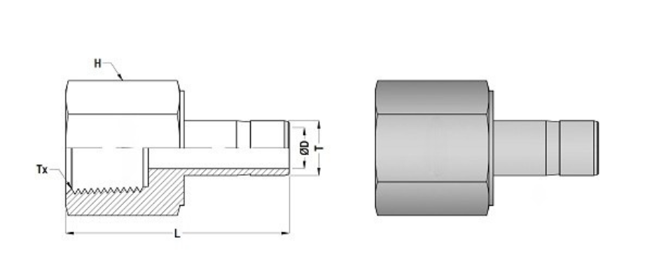 Pipe Gauge 90° Syphon Main View