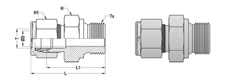 Iso Parallel Male Connector ISO Parallel - RS Type - RADILOK